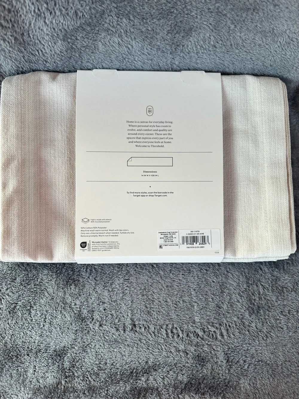Threshold White Extended Length Table Runner